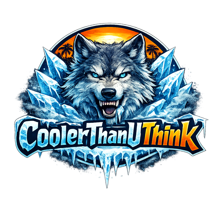 Cooler Than U Think wolf and ice logo
